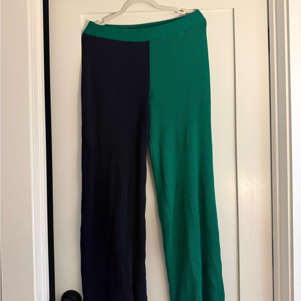 STAUD Green and Black Wide Leg Pants